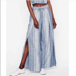 NWT Express Stripe Surplice High Waist Pants Sz S